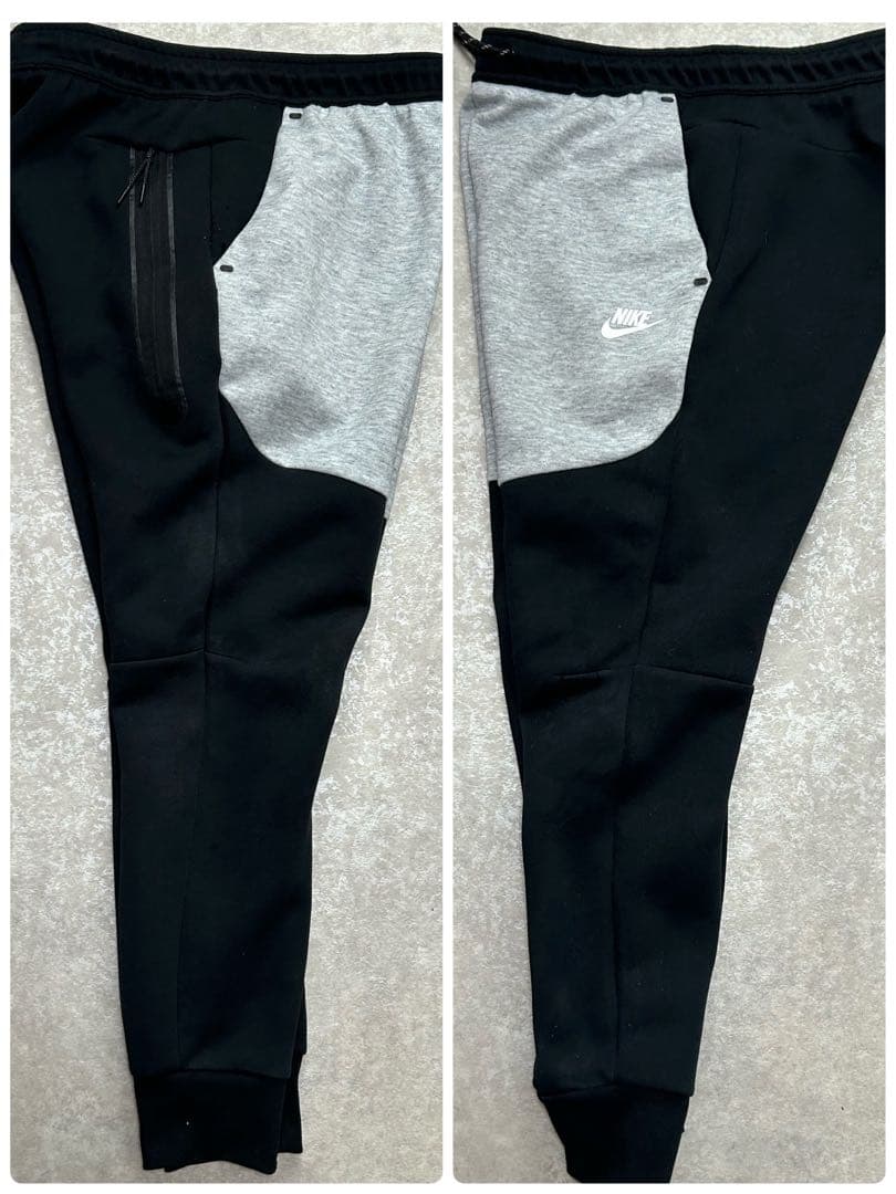 Nike テックフリース 黒/グレー パンツ 希少カラーバイカラー M