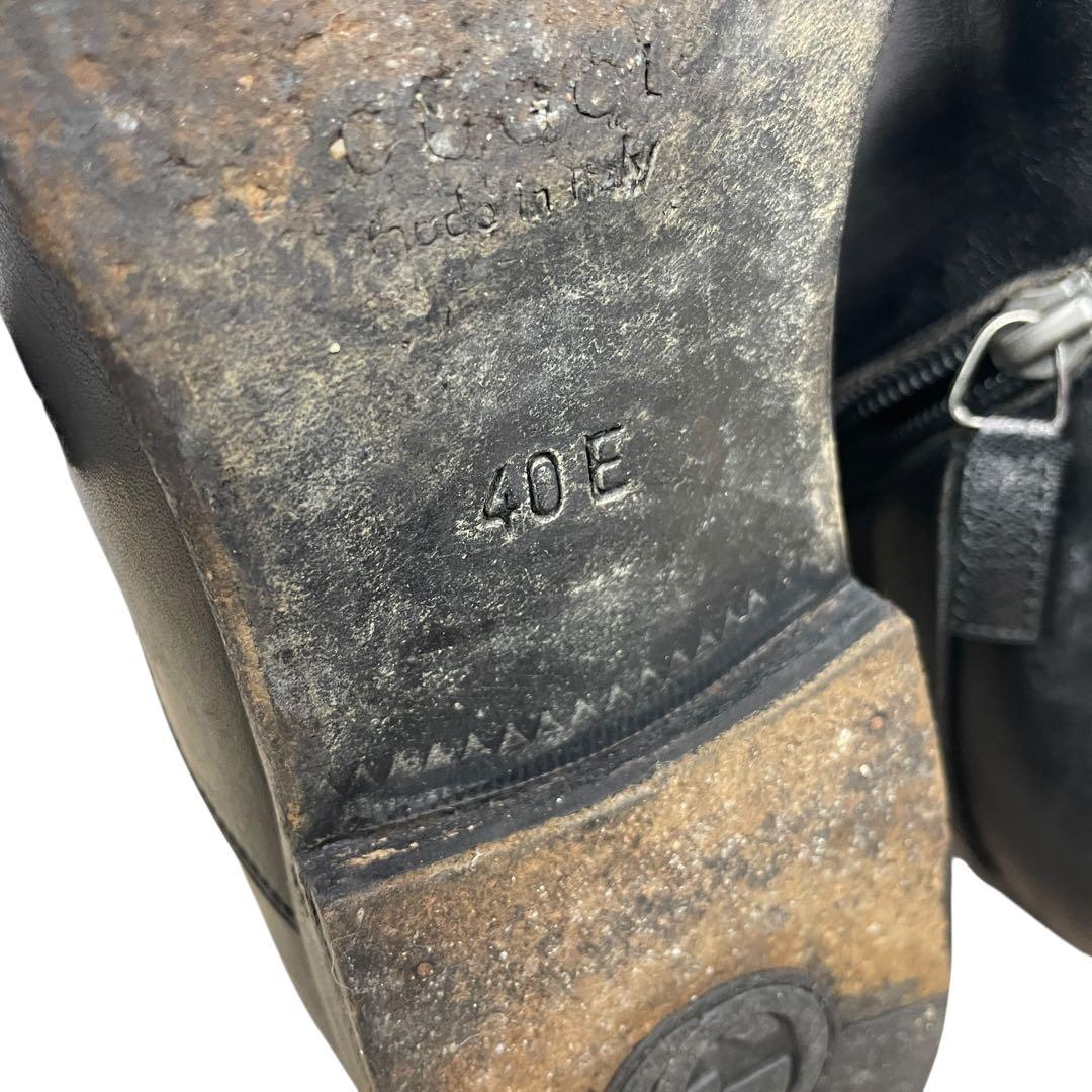 美品　GUCCI サイドジップブーツ　約25cmホースビット　レザー　ブラック