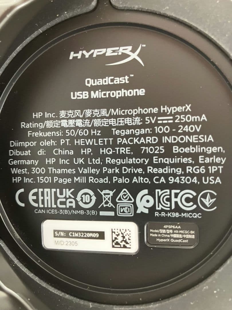 【HYPER X QuadCast】 USBマイク ブラック