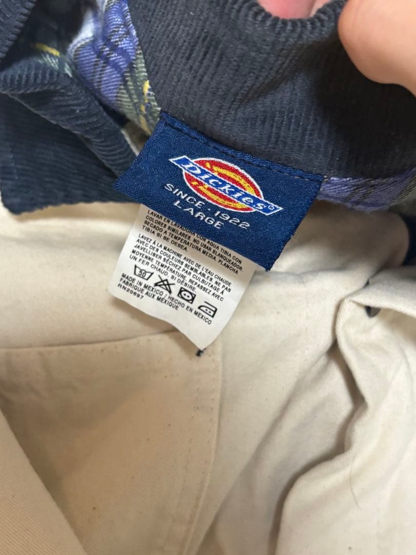 古着90s-00s Dickiesネルブランケットライナーカバーオールジャケット