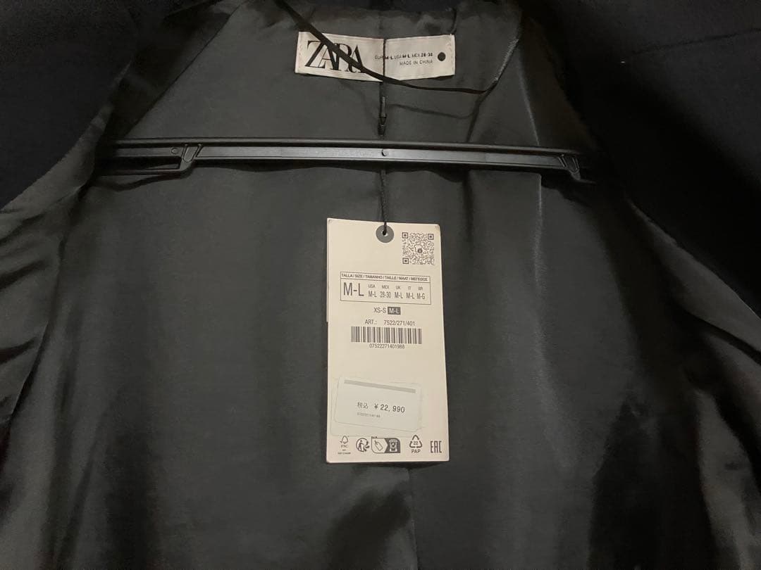 ZARA ロングコート チェスターコート　ネイビー【新品未使用】オーバーサイズ