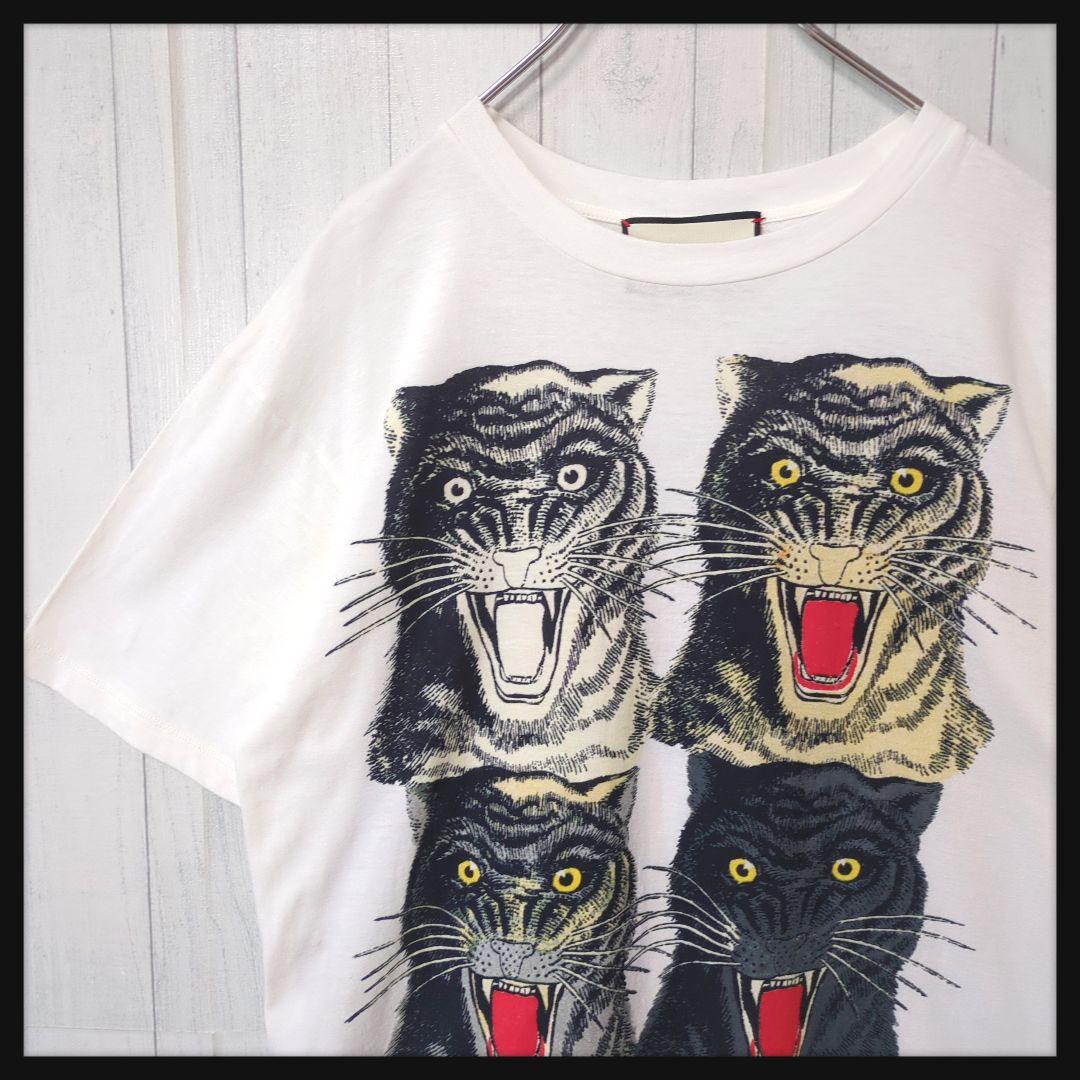 【入手困難・良品】グッチ☆GUCCI Tシャツ タイガー シェリーライン M 白