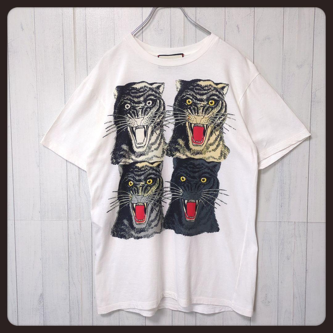 【入手困難・良品】グッチ☆GUCCI Tシャツ タイガー シェリーライン M 白