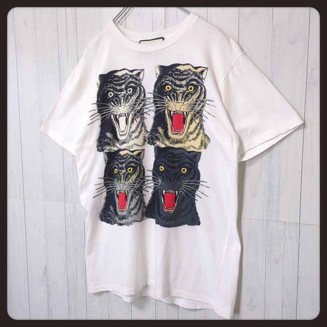 【入手困難・良品】グッチ☆GUCCI Tシャツ タイガー シェリーライン M 白