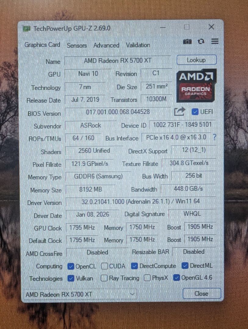 ASRock RX5700XT 8GB グラフィックボード
