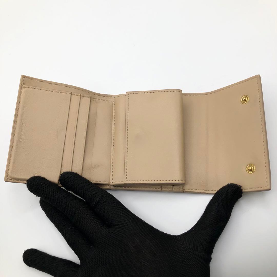 CELINE スモールトリフォールド ウォレット 三つ折財布 ベージュ