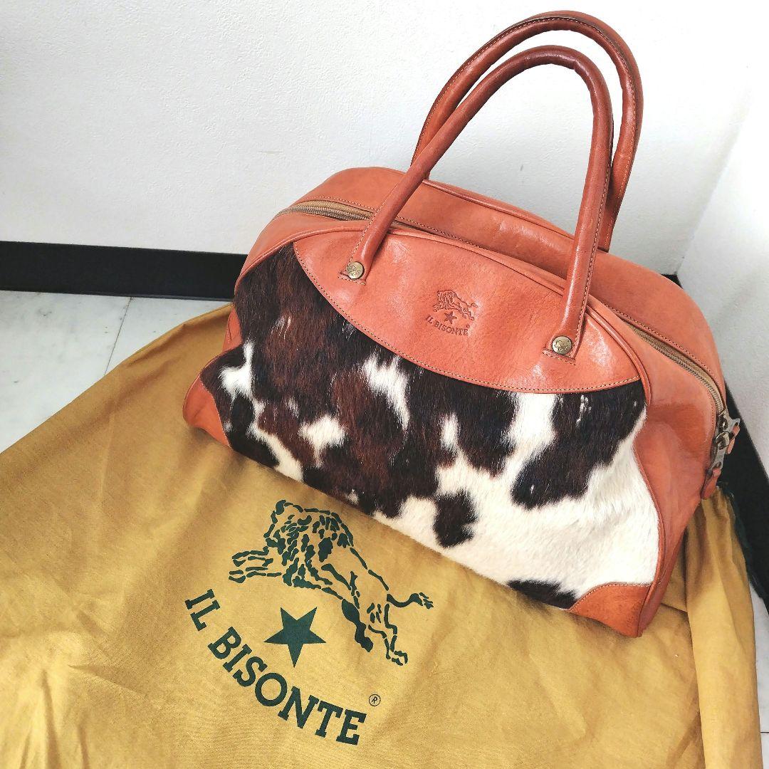 ✦希少✦イルビゾンテ ハラコボストンバッグ 牛革 レザー IL BISONTE