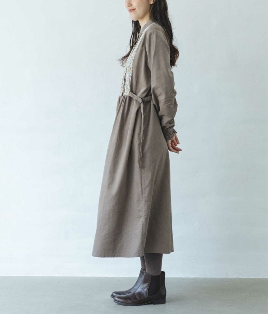 新品 細コーデュロイ ワンピース LIBERTY sosotto モカ