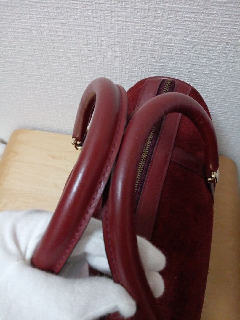 カルティエ スエード ボストンバッグ
