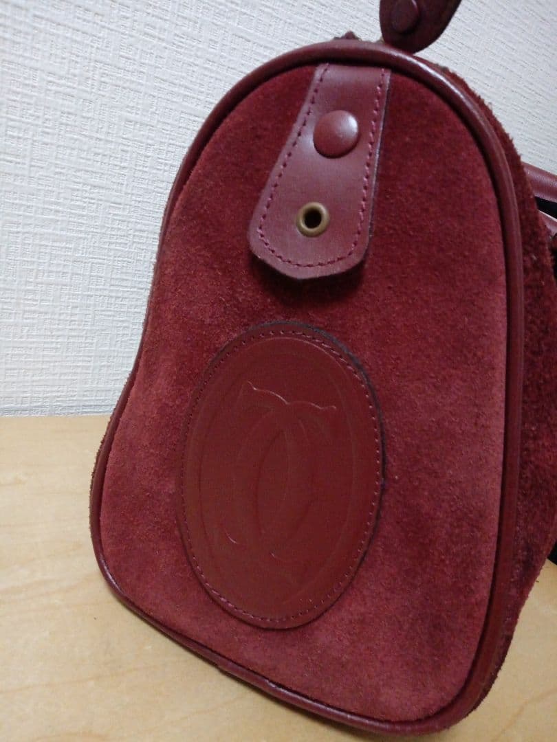 カルティエ スエード ボストンバッグ