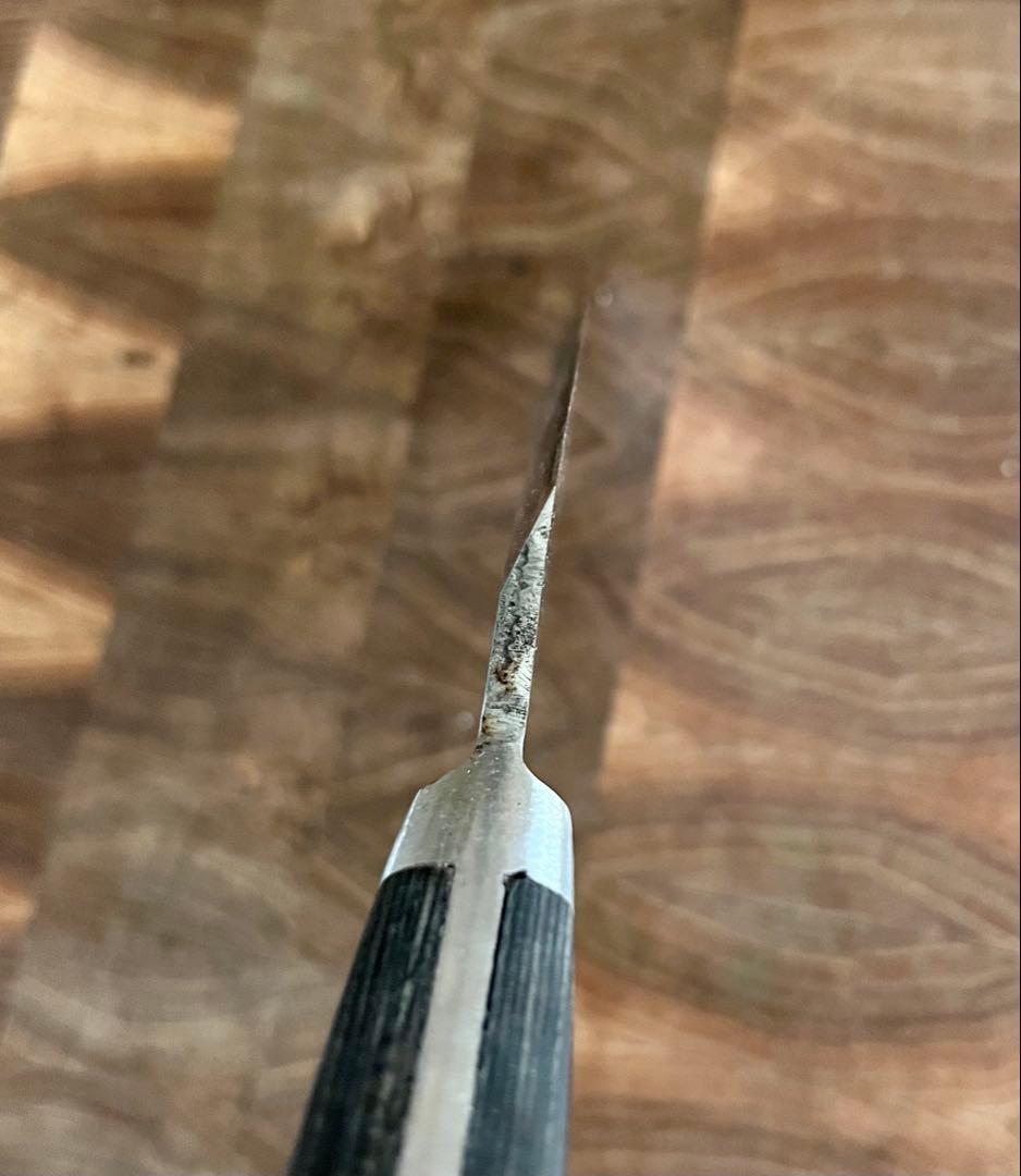 佐文　ガラスキ　180mm 包丁　骨スキ　洋包丁　全鋼　研ぎ済　出刃