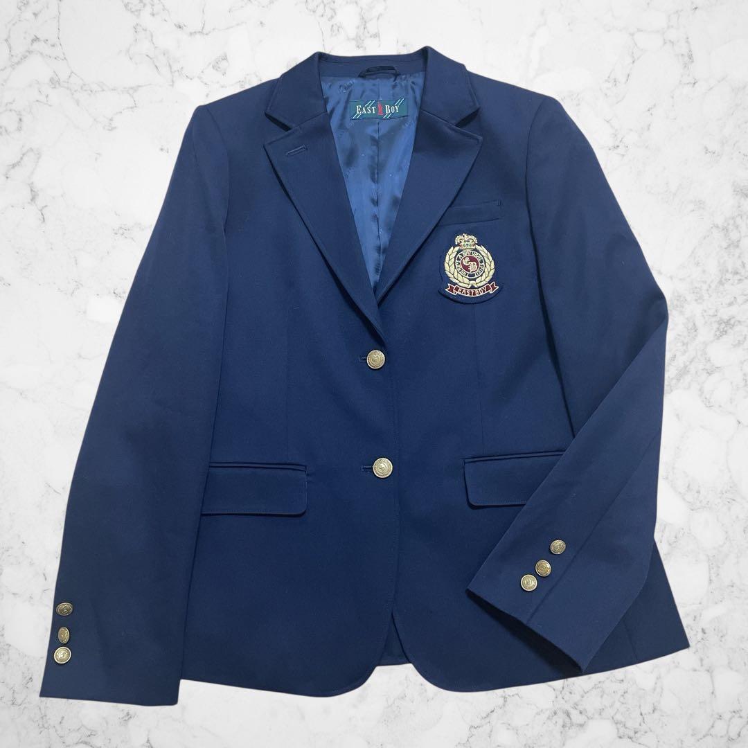 EAST BOY イーストボーイ　紺ブレザー 金ボタン エンブレム付 11号　L
