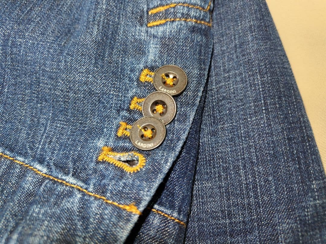 LARDINI デニム ダブルブレストジャケット