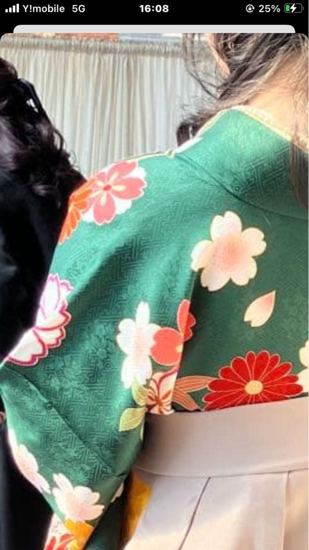 ☆*☆様 卒業式 正絹100%振袖20万 160センチ用 緑系 美品と長襦袢付き