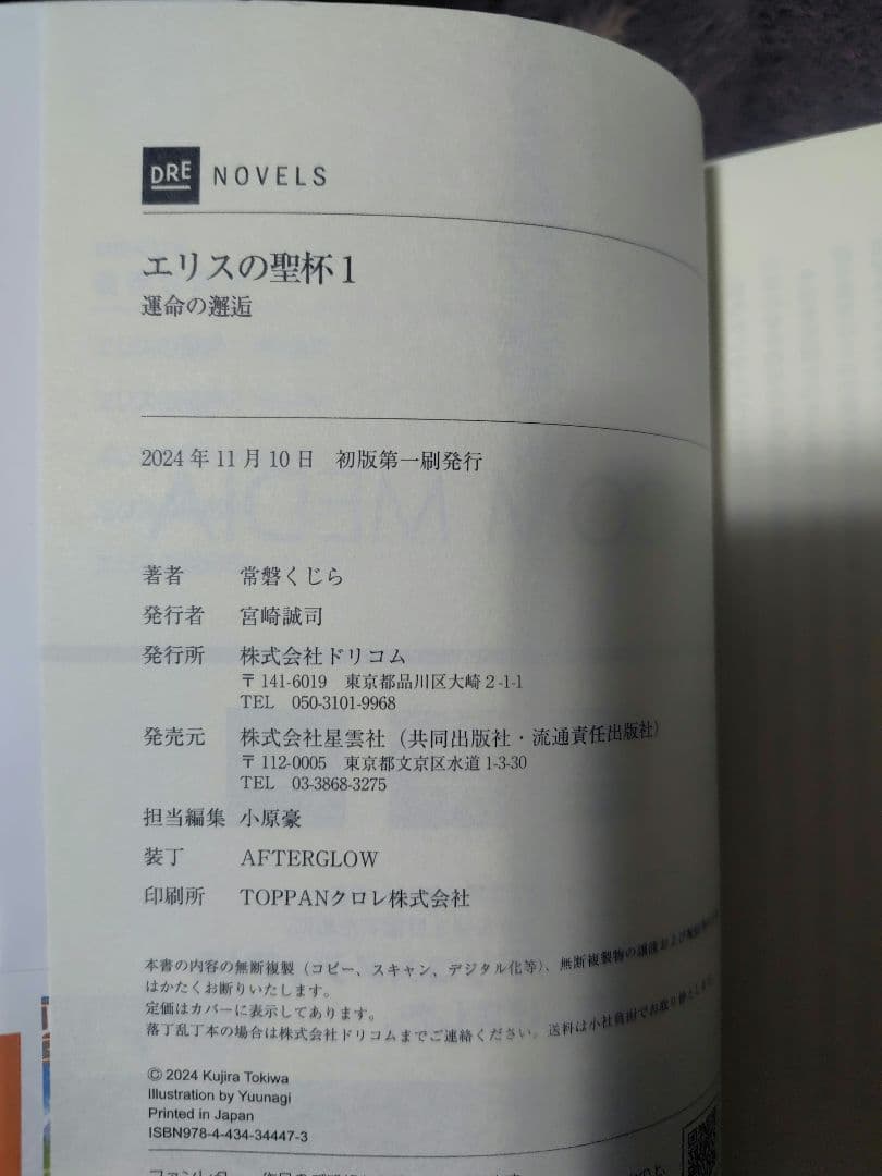 エリスの聖杯★アニメ原作小説★全巻完結セット★帯付初版★DRENOVELS★夕薙