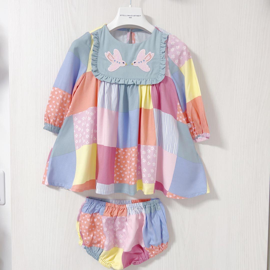 【新品】Stella Mccartney 長袖ワンピース　鳥柄　18M