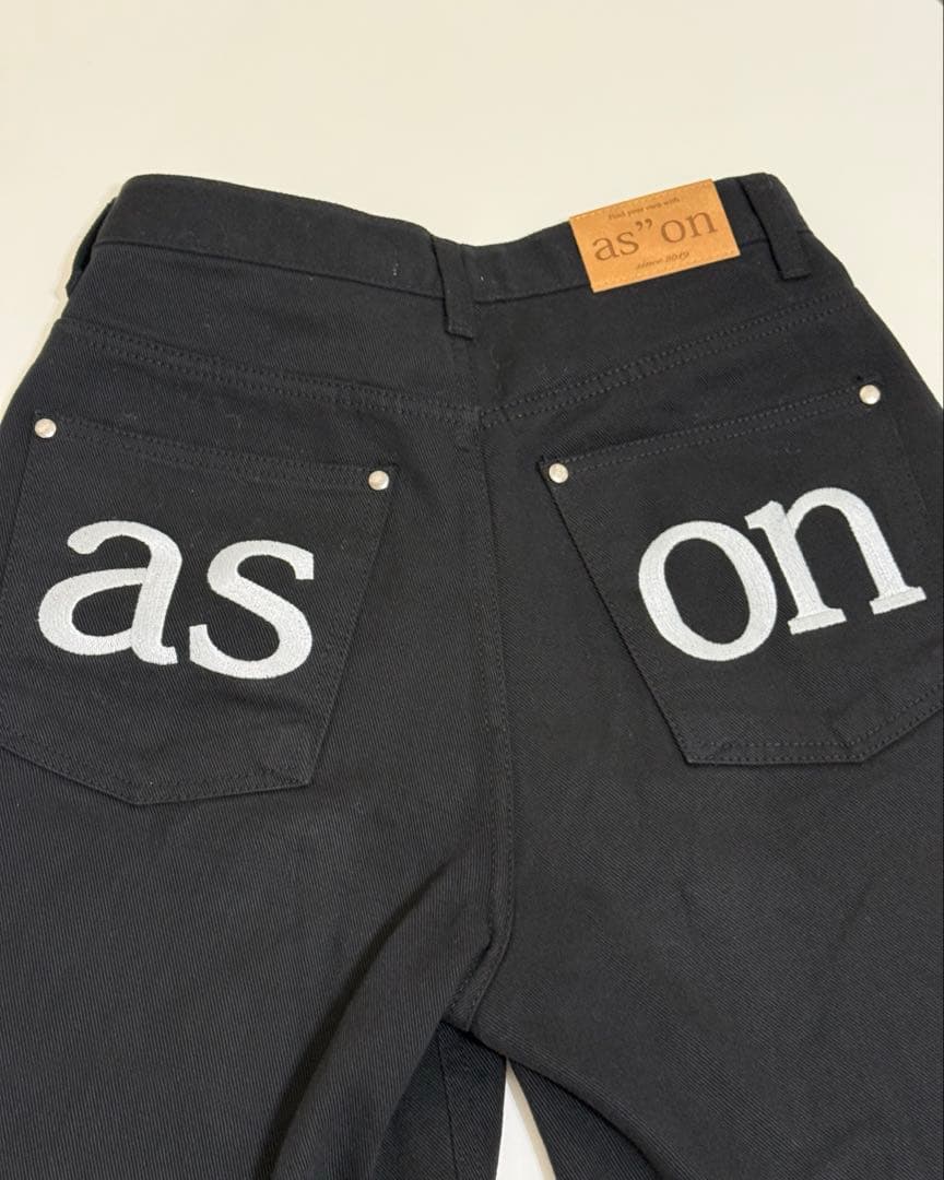 asonアズオン SMOG WIDE PANTS パンツ 黒 デニム ASON
