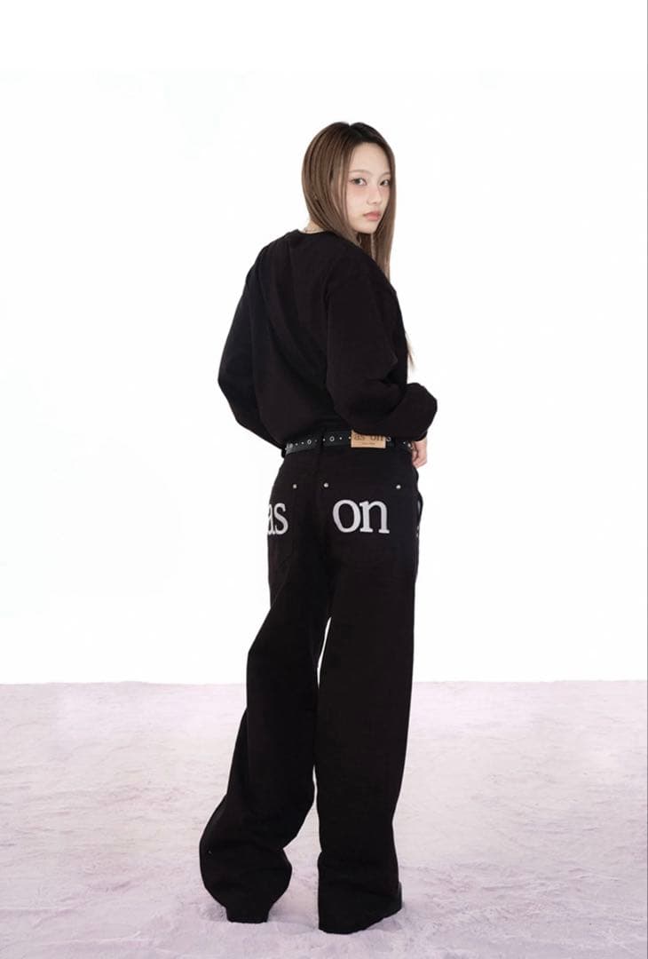 asonアズオン SMOG WIDE PANTS パンツ 黒 デニム ASON