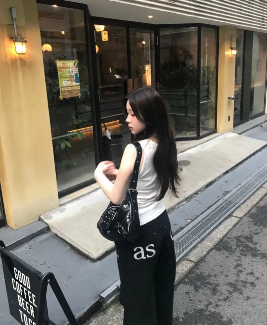 asonアズオン SMOG WIDE PANTS パンツ 黒 デニム ASON