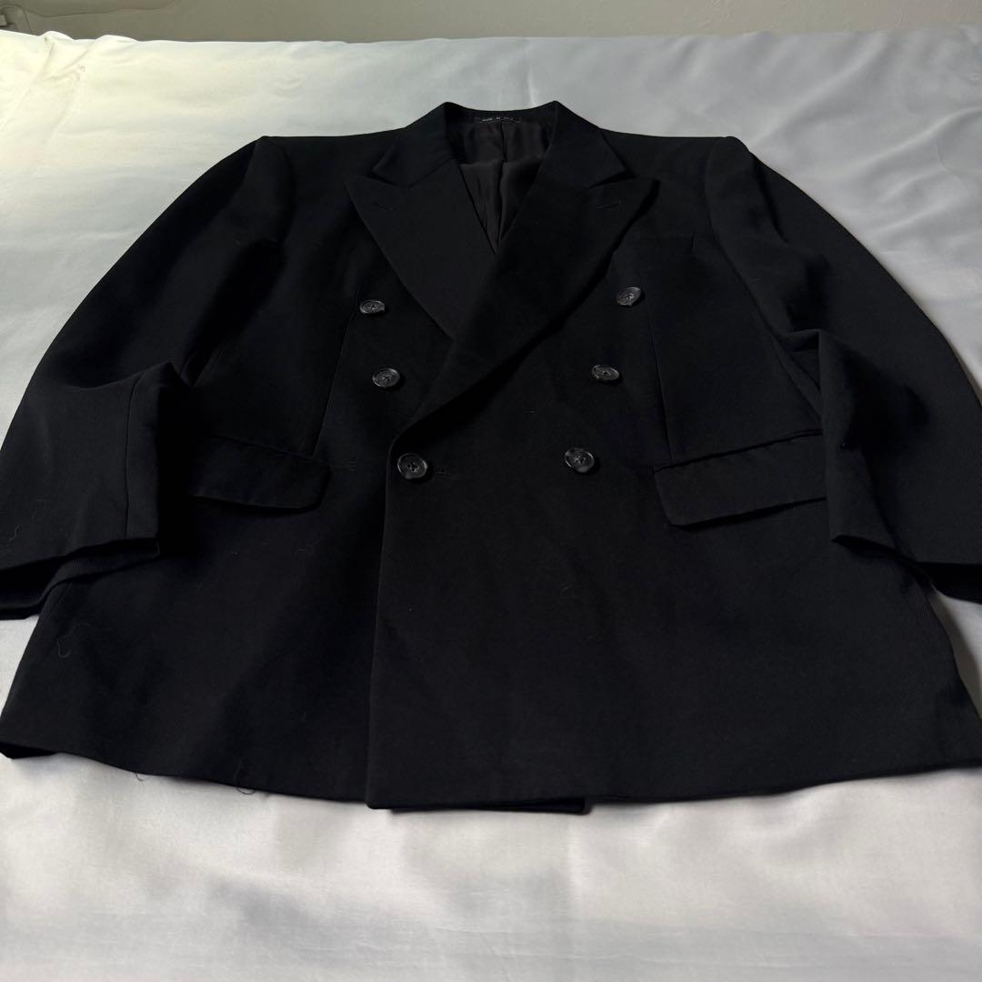 希少 80s NORDSTROM USA製 ブラック ダブルテーラードジャケット
