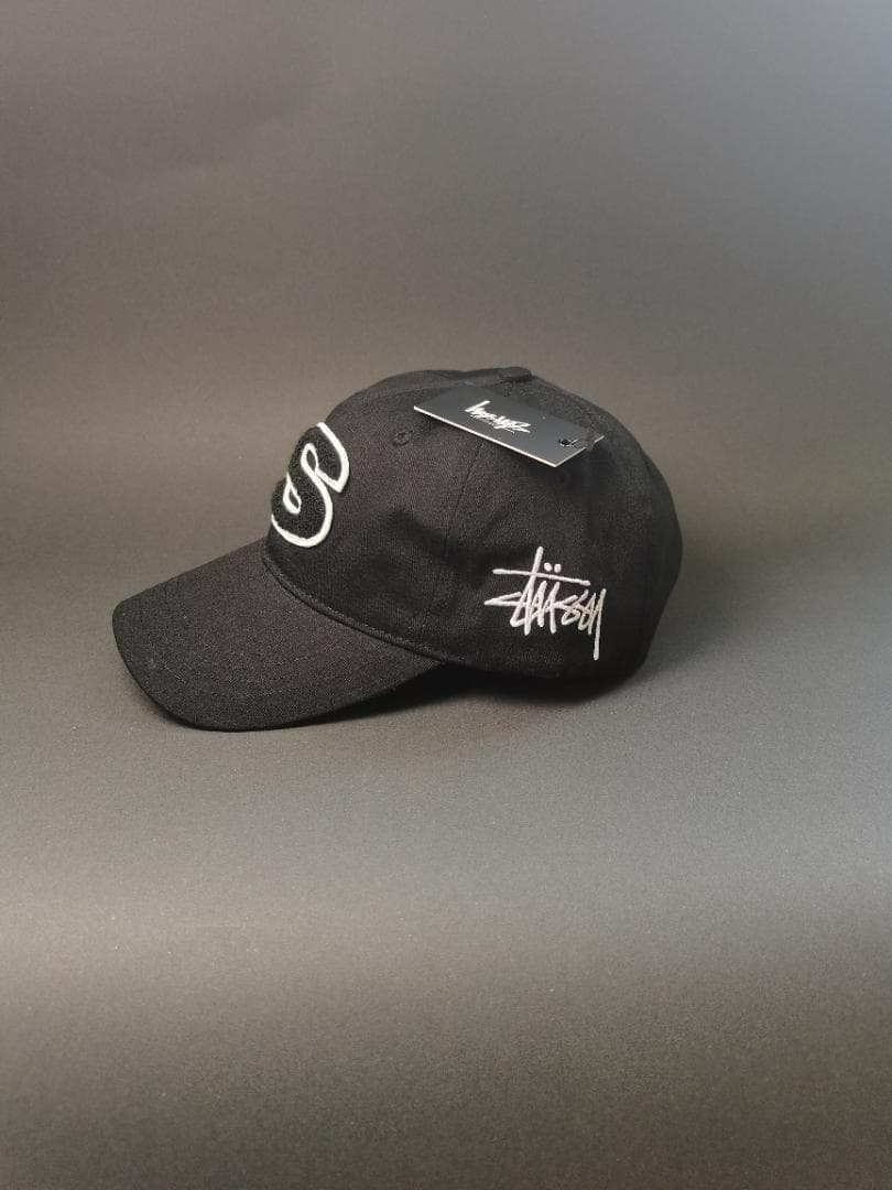下*之様 Stussy 刺繍Sロゴ ブラックキャップ