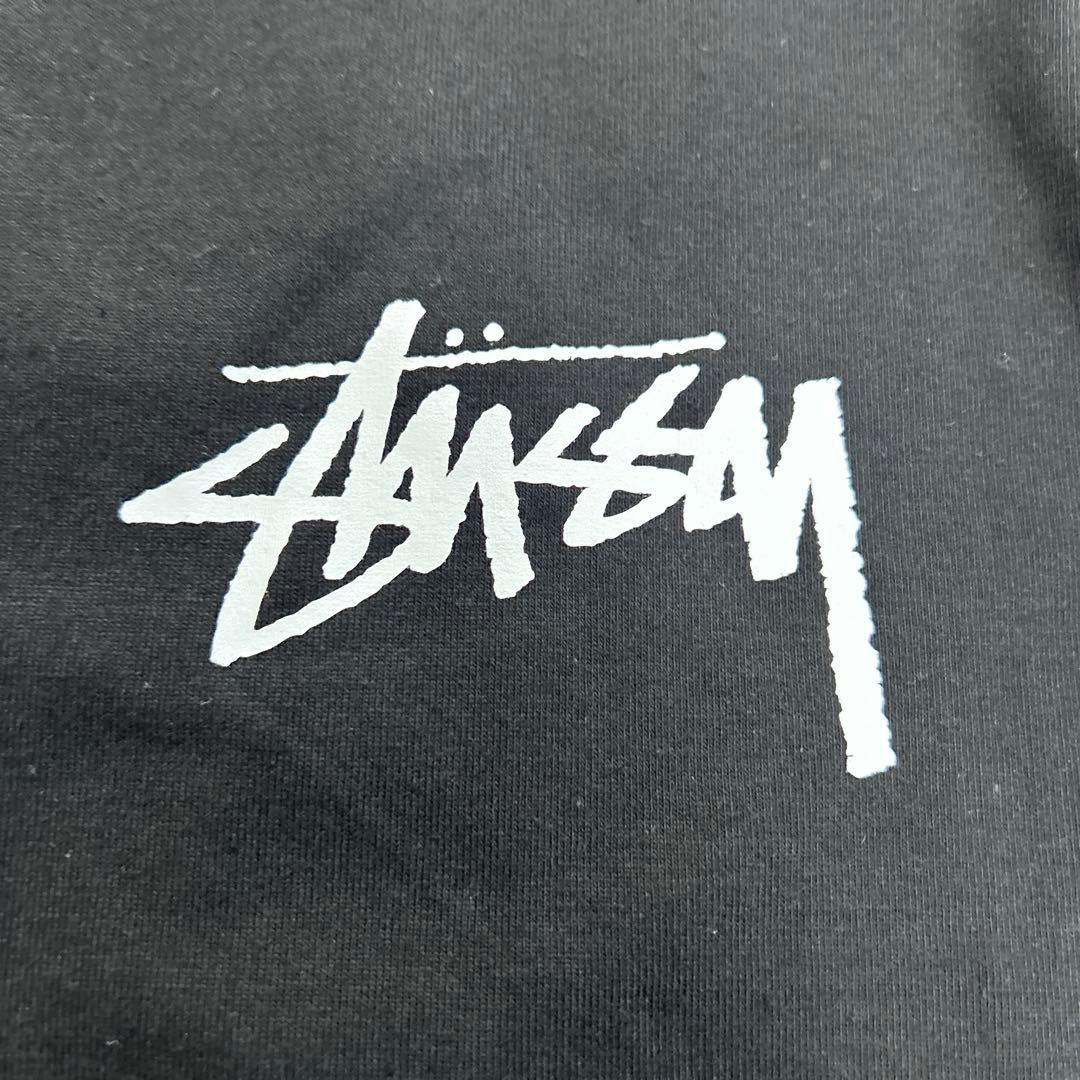 STUSSY Tシャツ XLバックプリント ネコ 人気デザイン 黒タグ付き