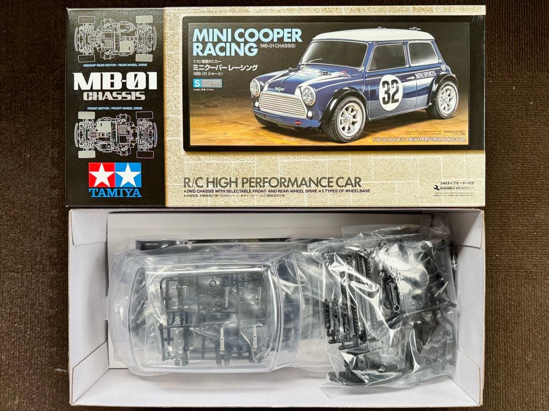 わ*び様 未組立品 タミヤ MB-01シャーシ ミニクーパーレーシング＋OPパー
