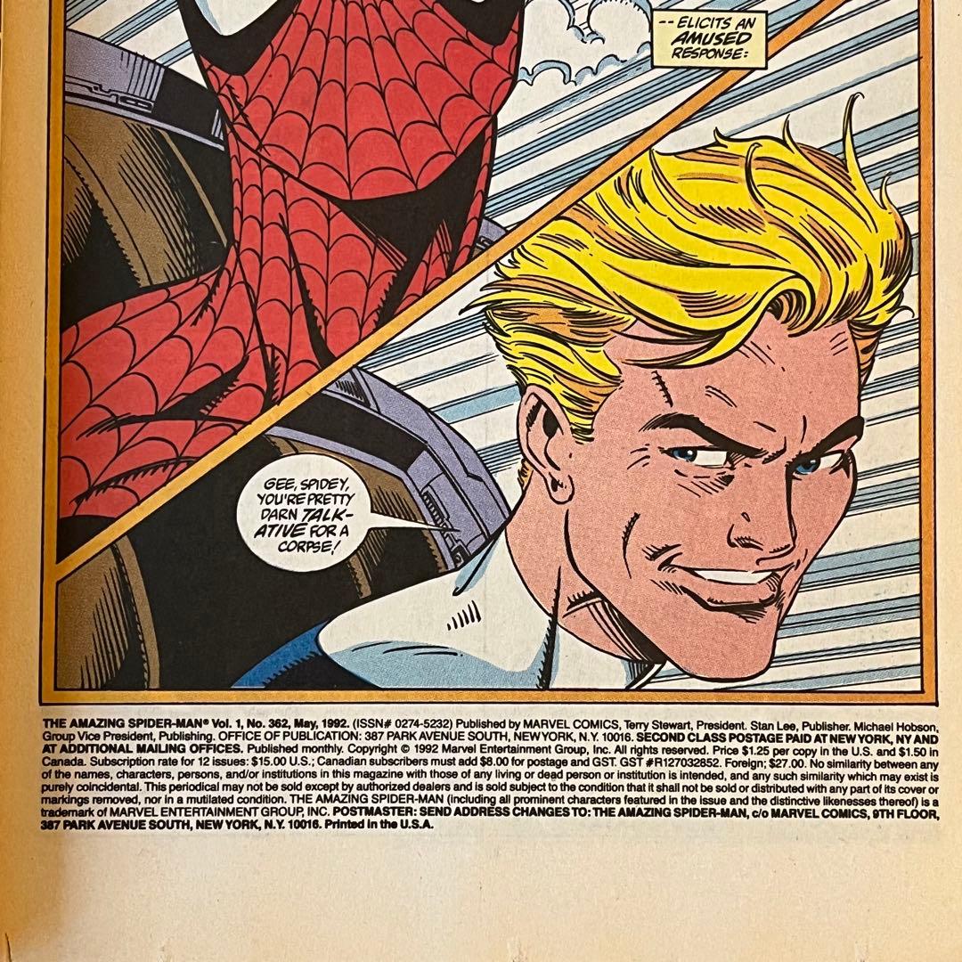 アメイジングスパイダーマン　#362 アメコミリーフ　原書 ヴェノム　カーネイジ