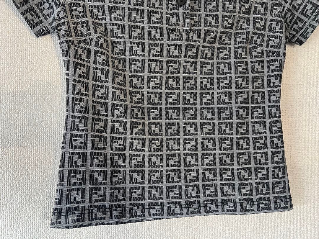 Vintage FENDI フェンディ クロップド 半袖ポロシャツ レディース