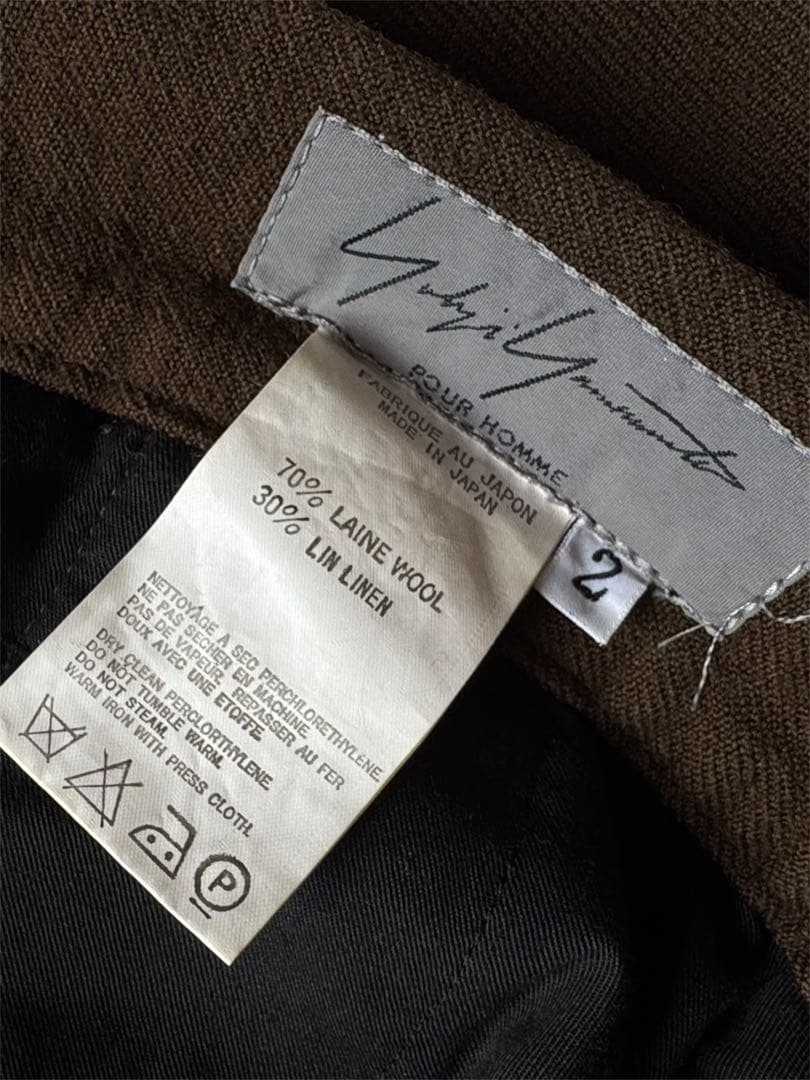 知*越様 03AW Yohji Yamamoto レザー切替 セットアップ 茶