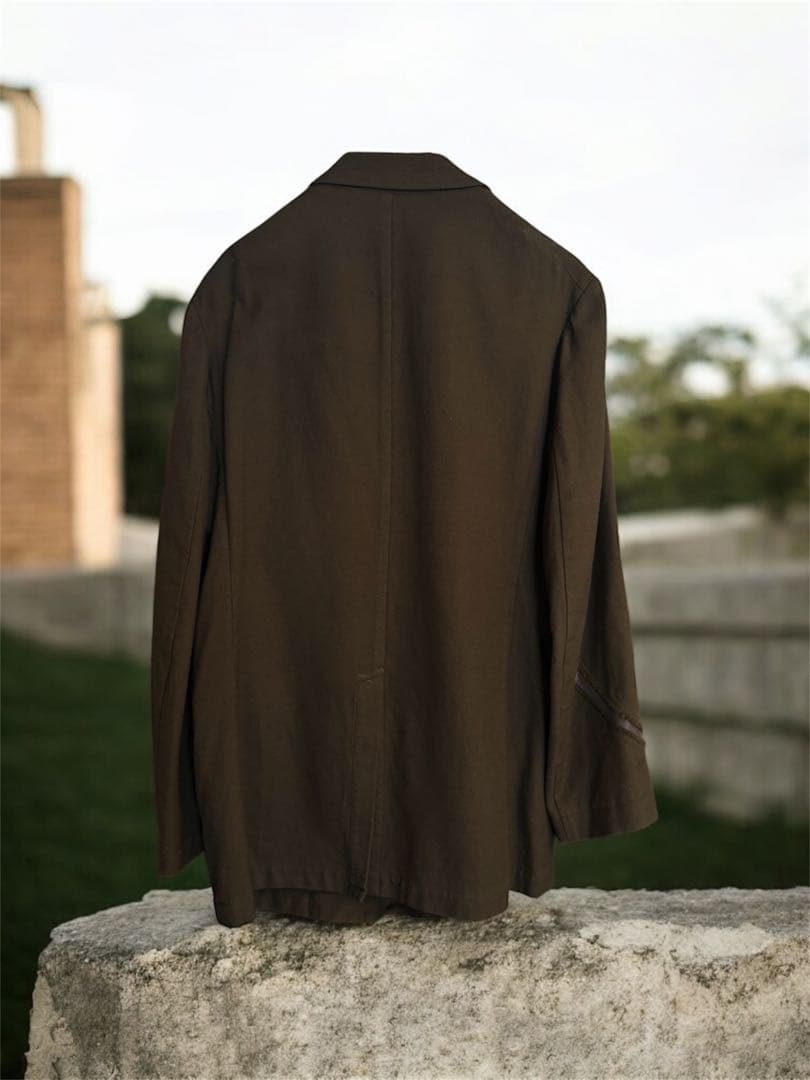 知*越様 03AW Yohji Yamamoto レザー切替 セットアップ 茶