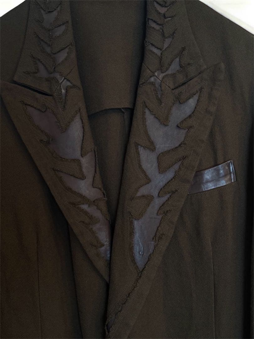 知*越様 03AW Yohji Yamamoto レザー切替 セットアップ 茶