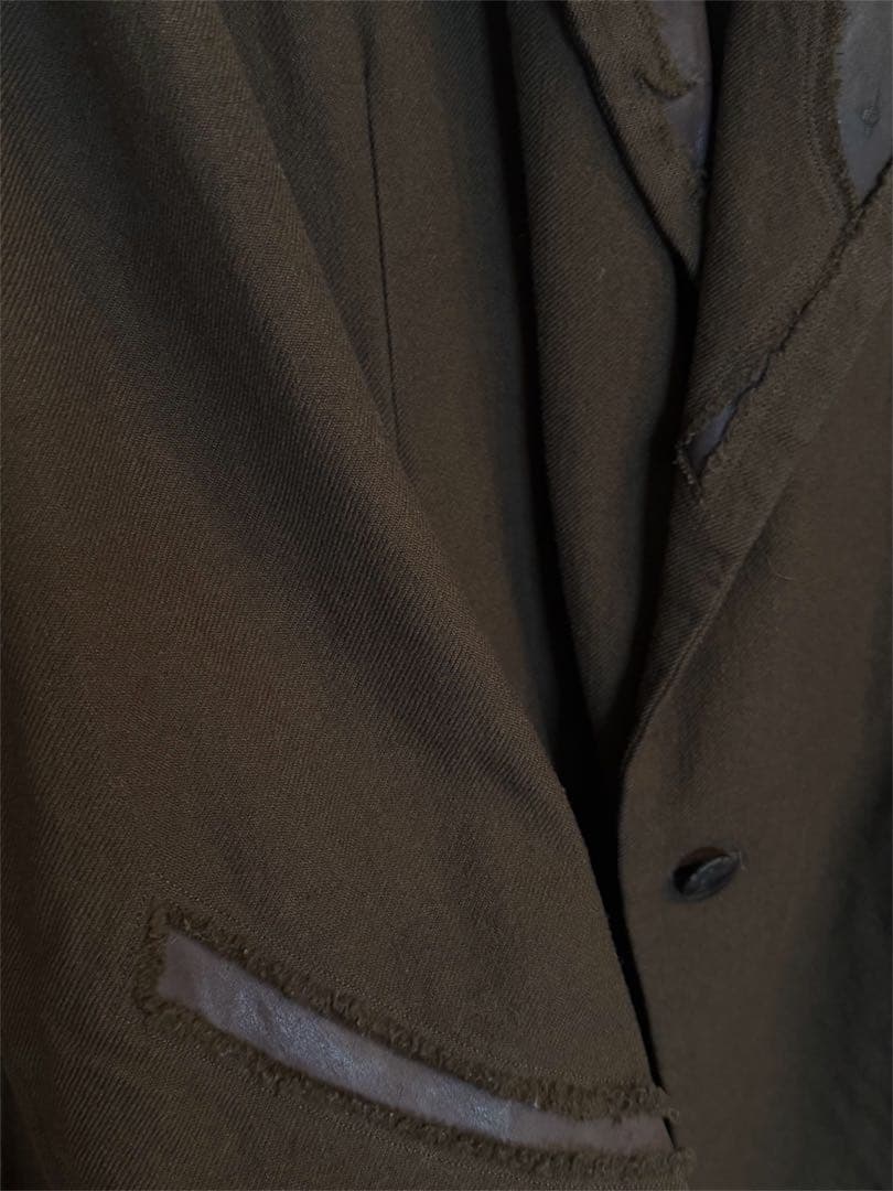知*越様 03AW Yohji Yamamoto レザー切替 セットアップ 茶