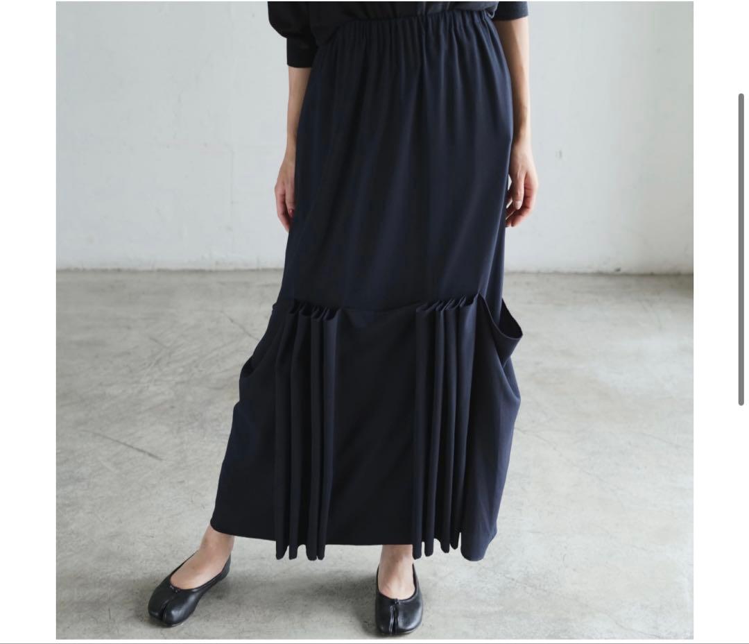 enfold connect-tac skirt 38ロングスカート Dネイビー