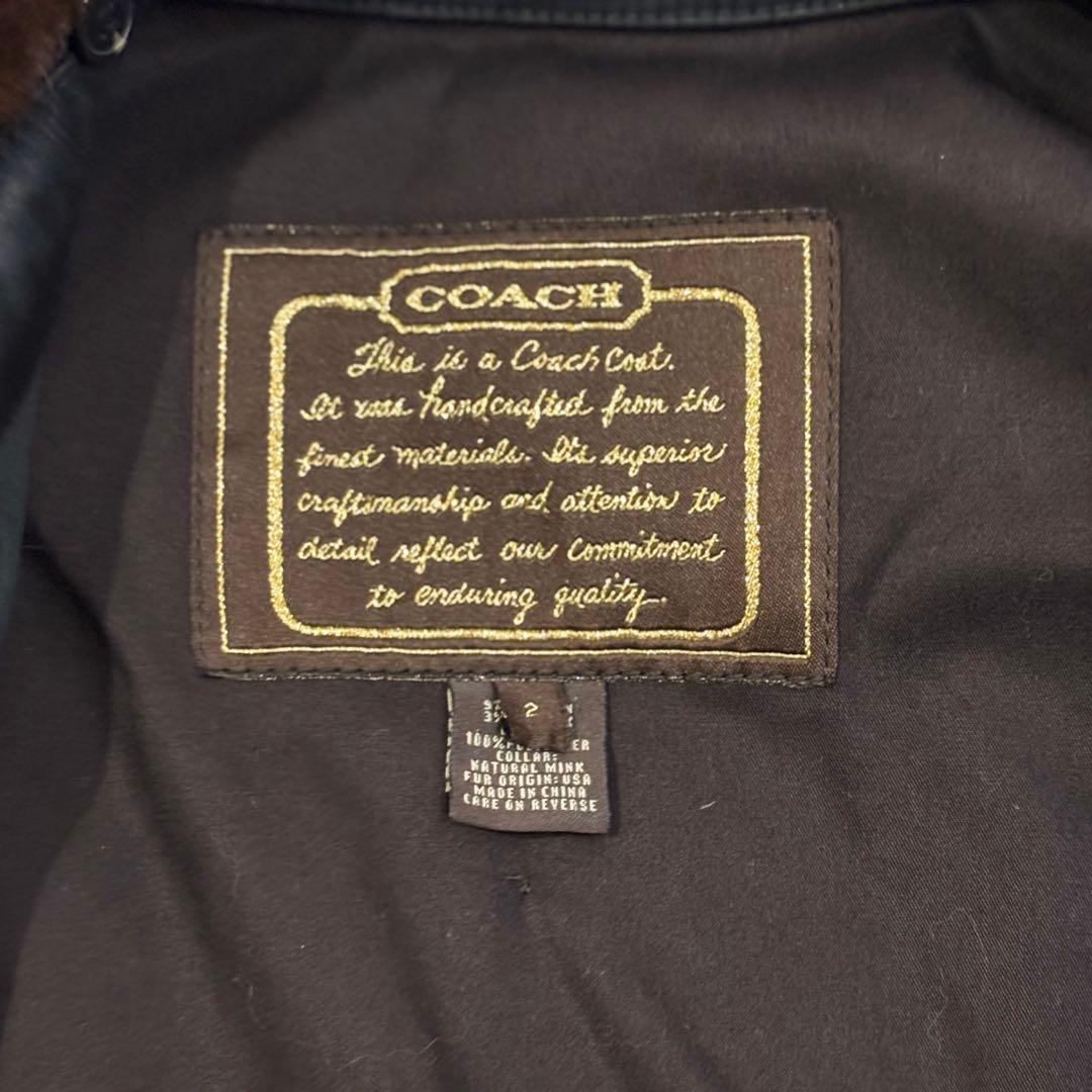 【最高級リアルミンクファー付き】COACH コーチ トレンチコート ブラック　M