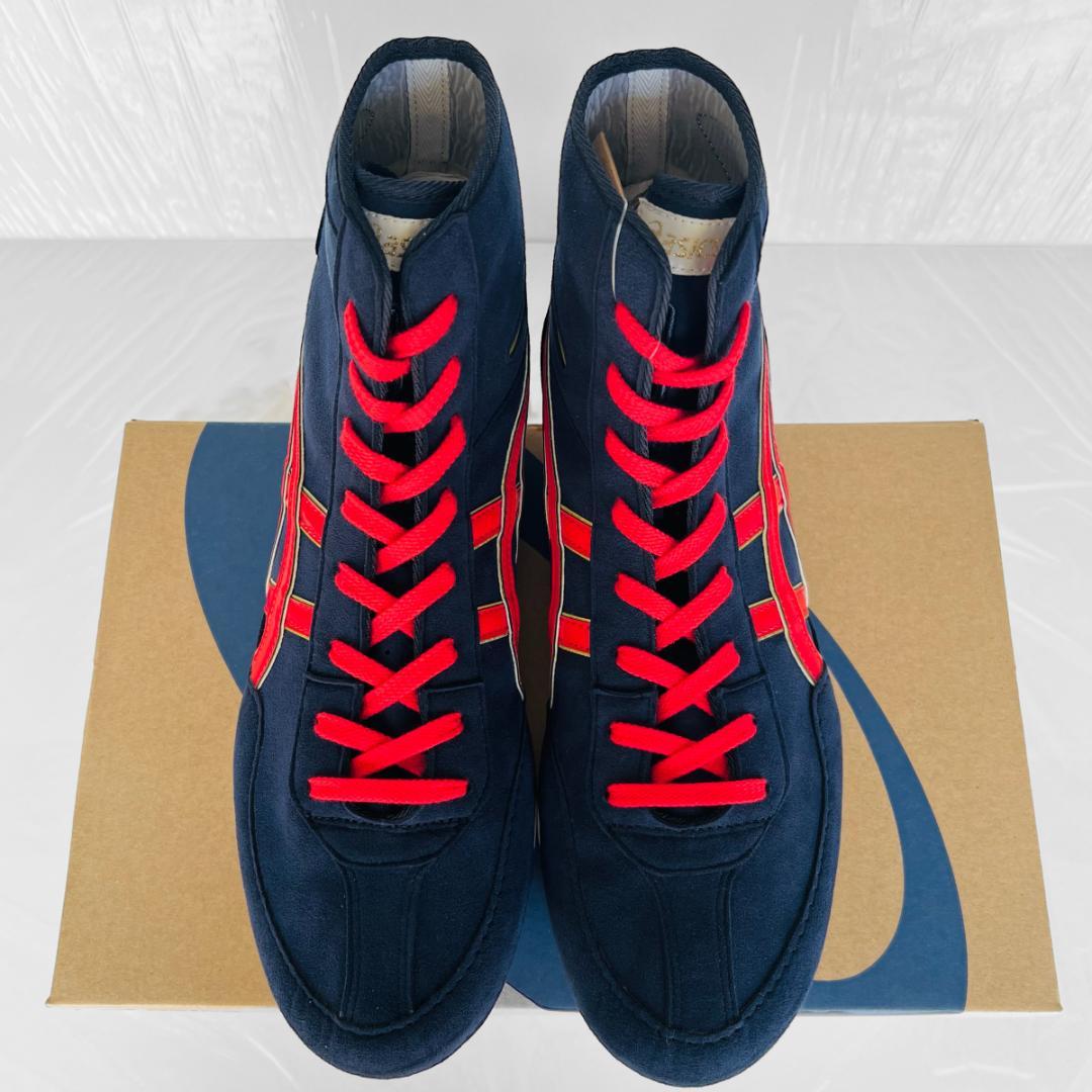 アシックスレスリングシューズ1083A001ネイビー/レッド US11/28cm