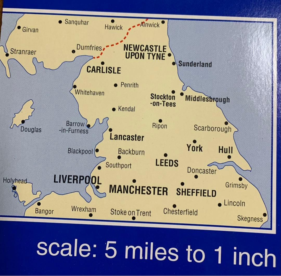 イングランド北部AZ道路地図 詳細地図