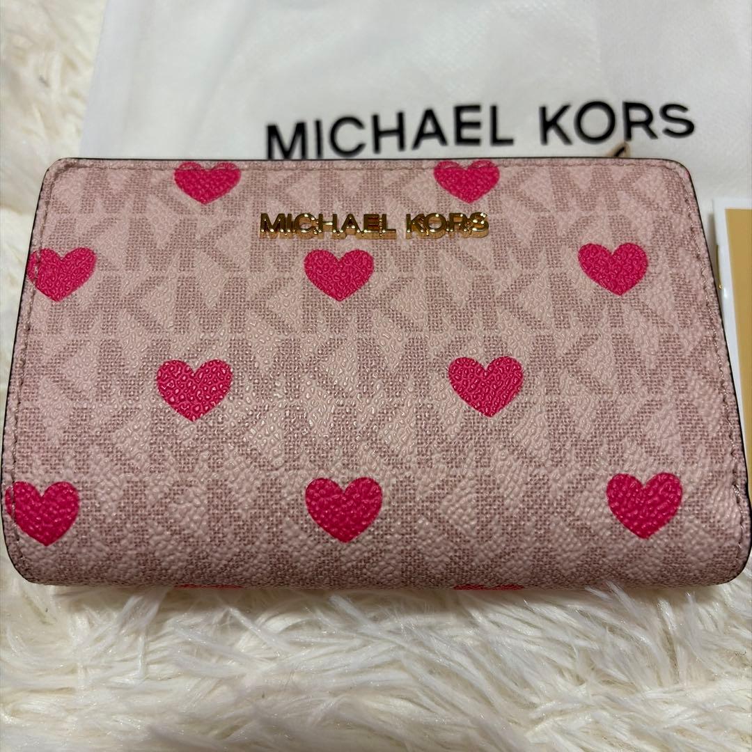 マイケルコース 財布 ハート ウォレット ミディアム -MKシグネチャー