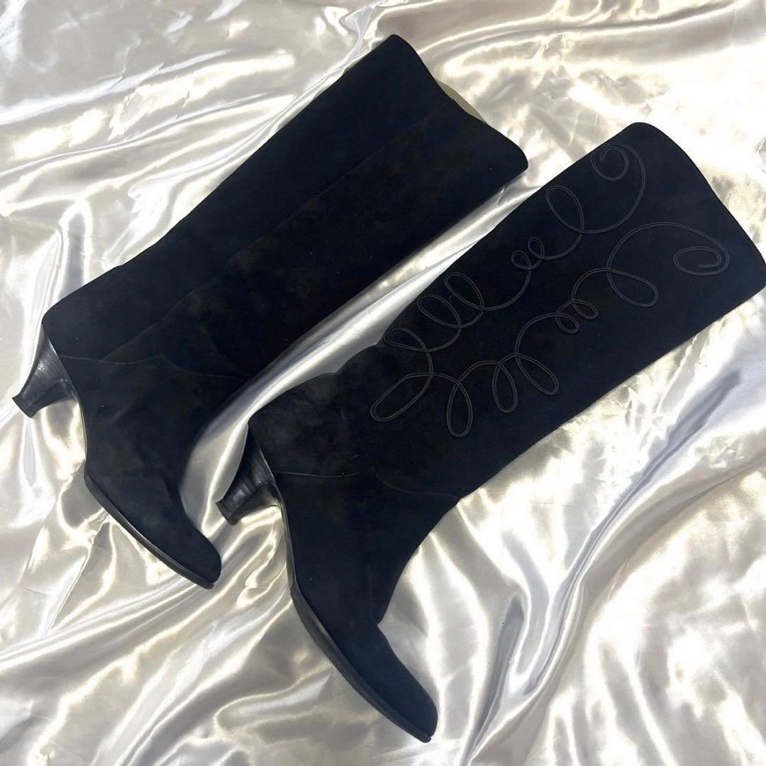 【極美品】 YSL イブサンローラン　スエード　ロングブーツ 黒 22cm 35