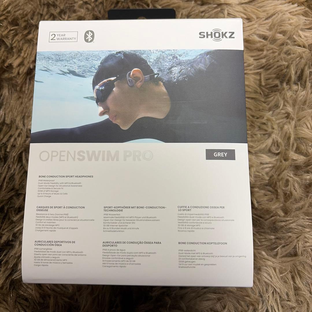 SHOKZ OPEN SWIM PRO 骨伝導イヤホン グレー
