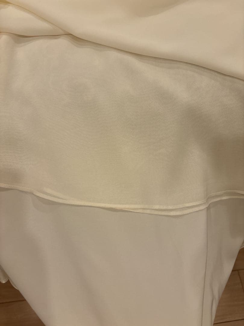 LILYSILK シルク ホワイト ロングスカート