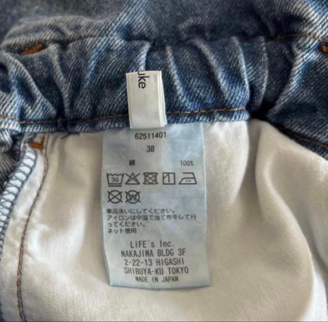 anuke アンヌーク　Waist Tuck Denim　38サイズ