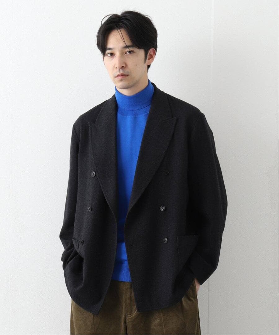 COMOLI 22AW リファインウール ダブルジャケット サイズ2 ネイビー