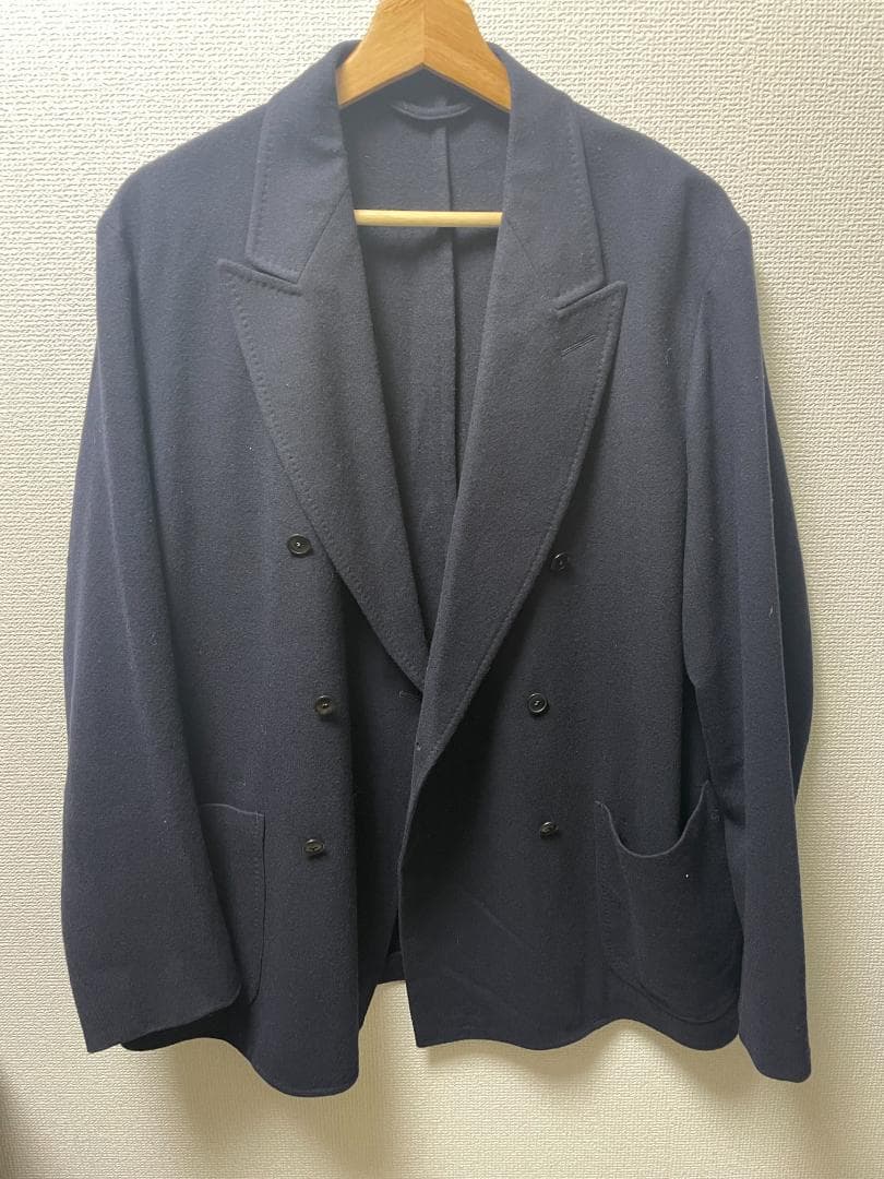 COMOLI 22AW リファインウール ダブルジャケット サイズ2 ネイビー