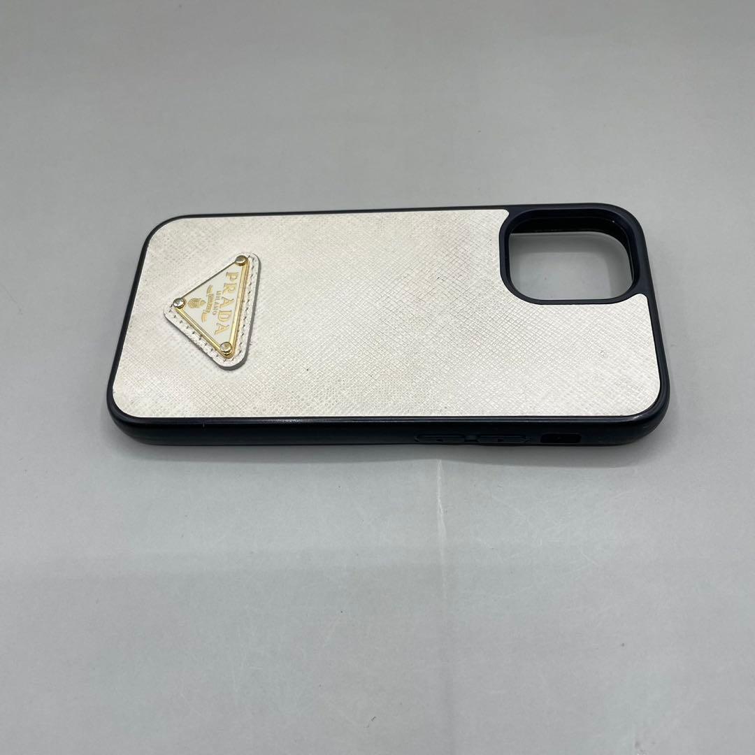 美品✨PRADA プラダ iPhoneケース 12mini対応 三角ロゴ レザー