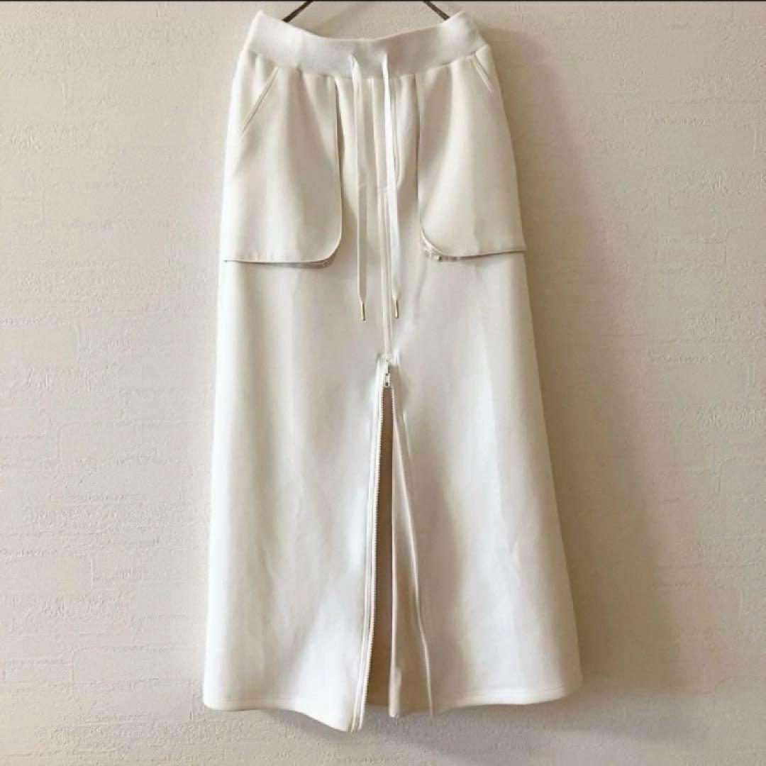 訳あり 新品 リズレー RISLEY スウェット ロングスカート ホワイト 白