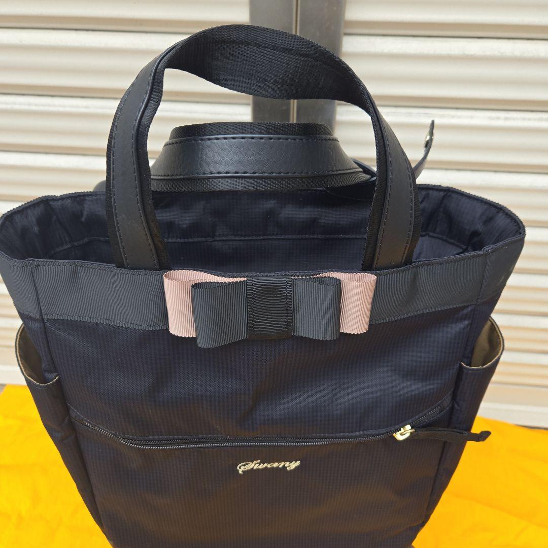 スワニー　キャリーバッグ　 SWANY ショッピングバッグ ブラック