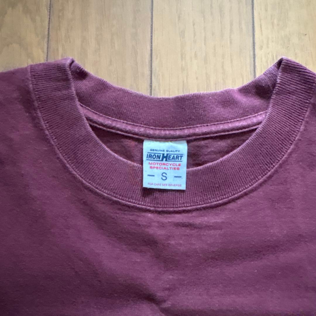と*ち様 IRON HEART アイアンハートTシャツ バーガンディ サイズS
