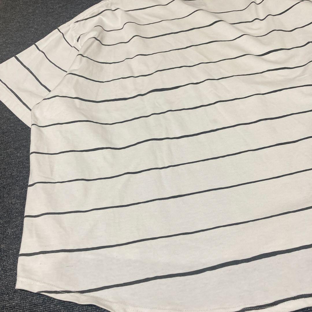 【人気】S.F.C ワイドサイドストライプTシャツ 半袖 L ビッグシルエット