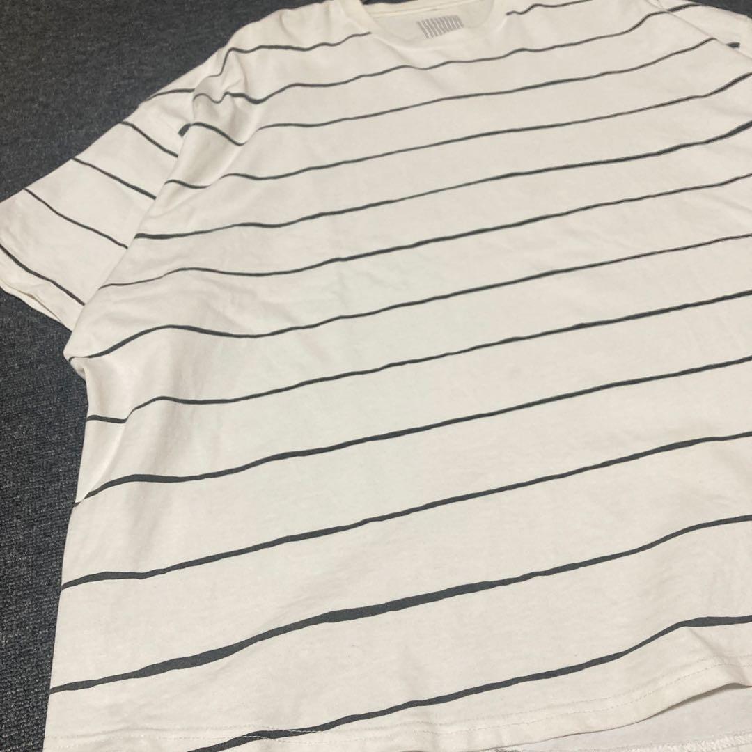 【人気】S.F.C ワイドサイドストライプTシャツ 半袖 L ビッグシルエット